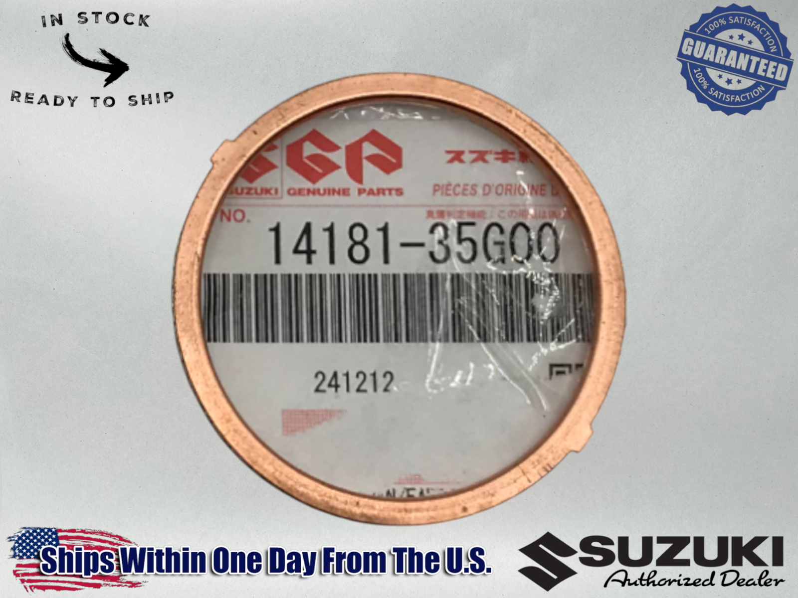 Suzuki Genuine OEM Exhaust Gasket 06-09 LTR450/05-20 RMZ450 14181-35G00