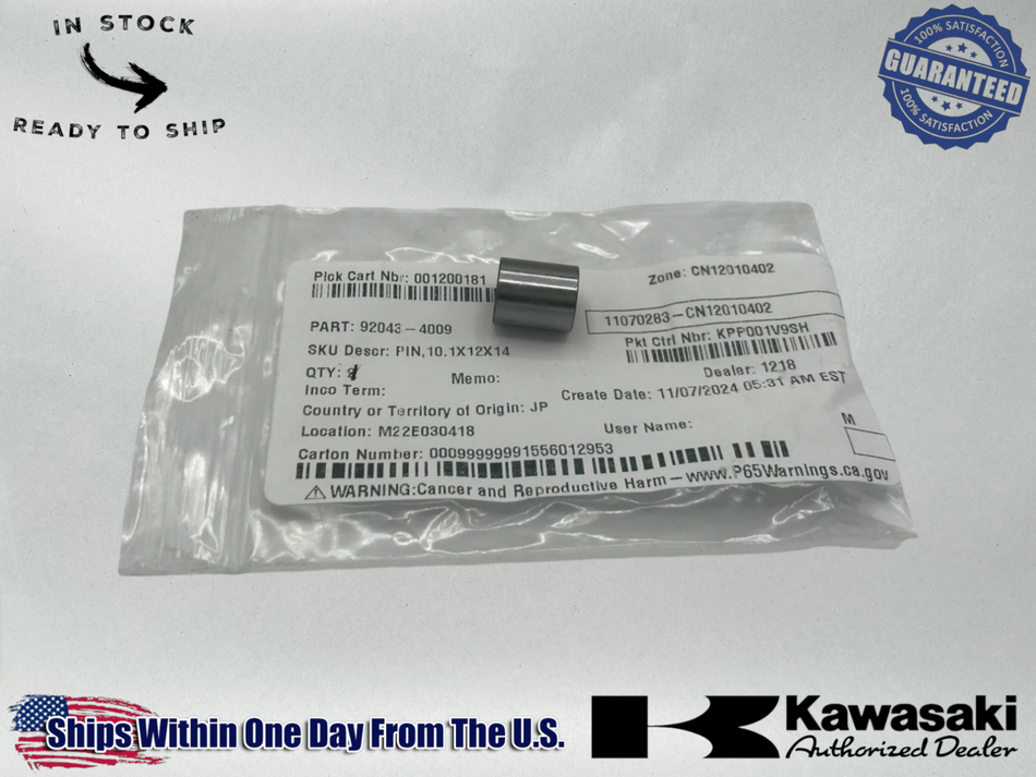 Kawasaki OEM 88-04 Mule 1000 2510 2520 Dowel Pin 92043-4009