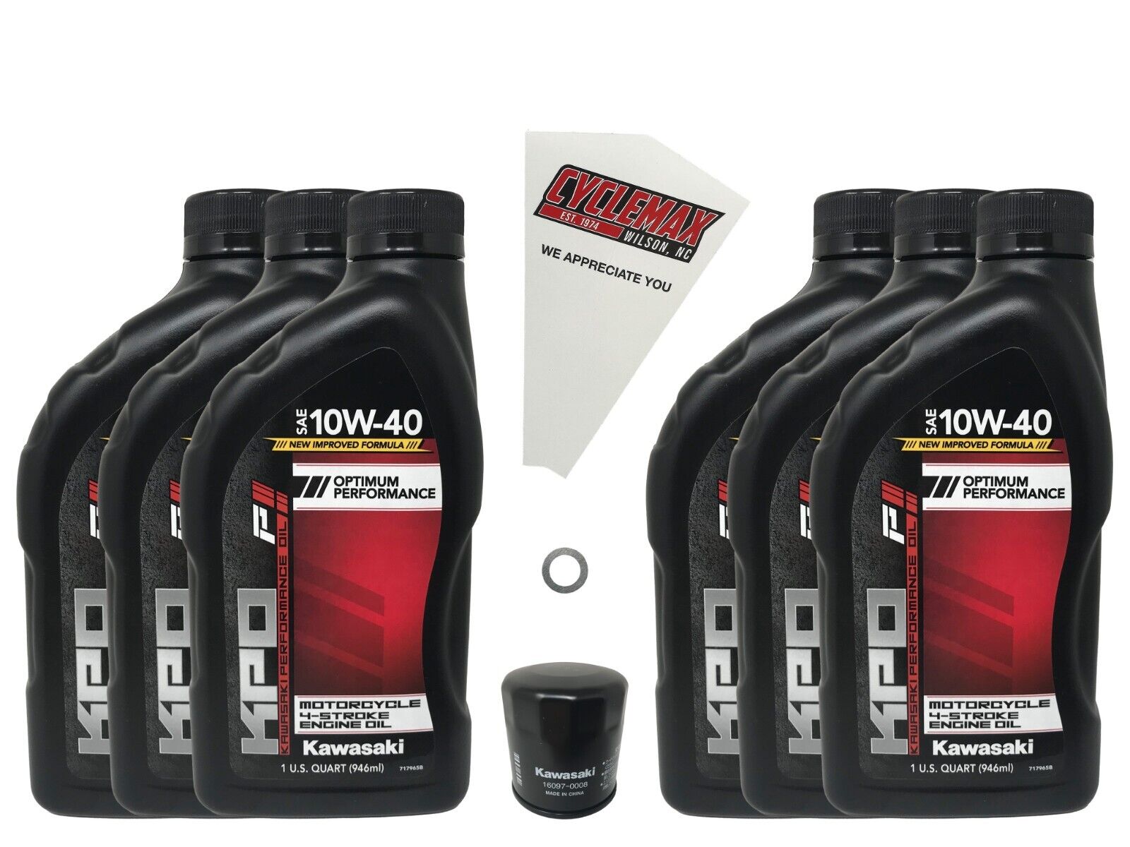 Cyclemax OEM Std 10W40 Oil Change Kit fits 2011-2023 Kawasaki Vulcan 1700