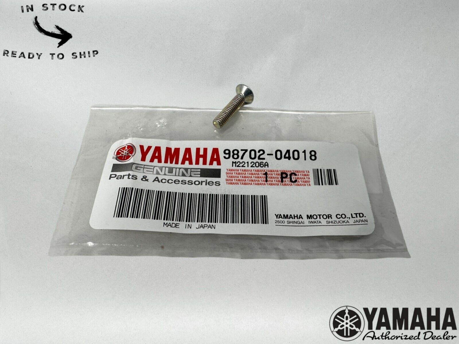 Yamaha Genuine OEM Flat Head Screw 98702-04018-00