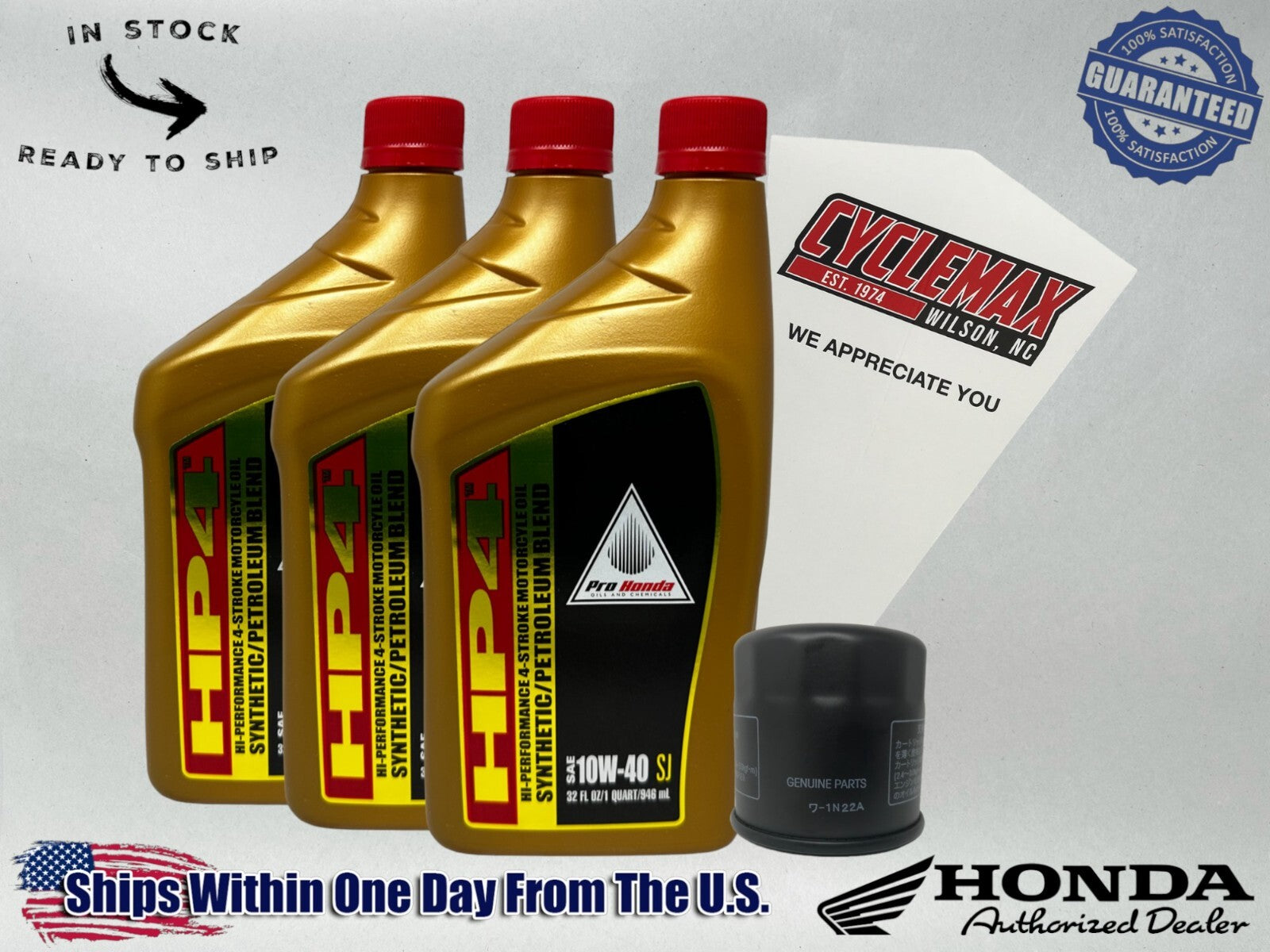 Cyclemax Semi-Synthetic HP4 Oil Change Kit compatible with 2019-2025 Honda CB500F