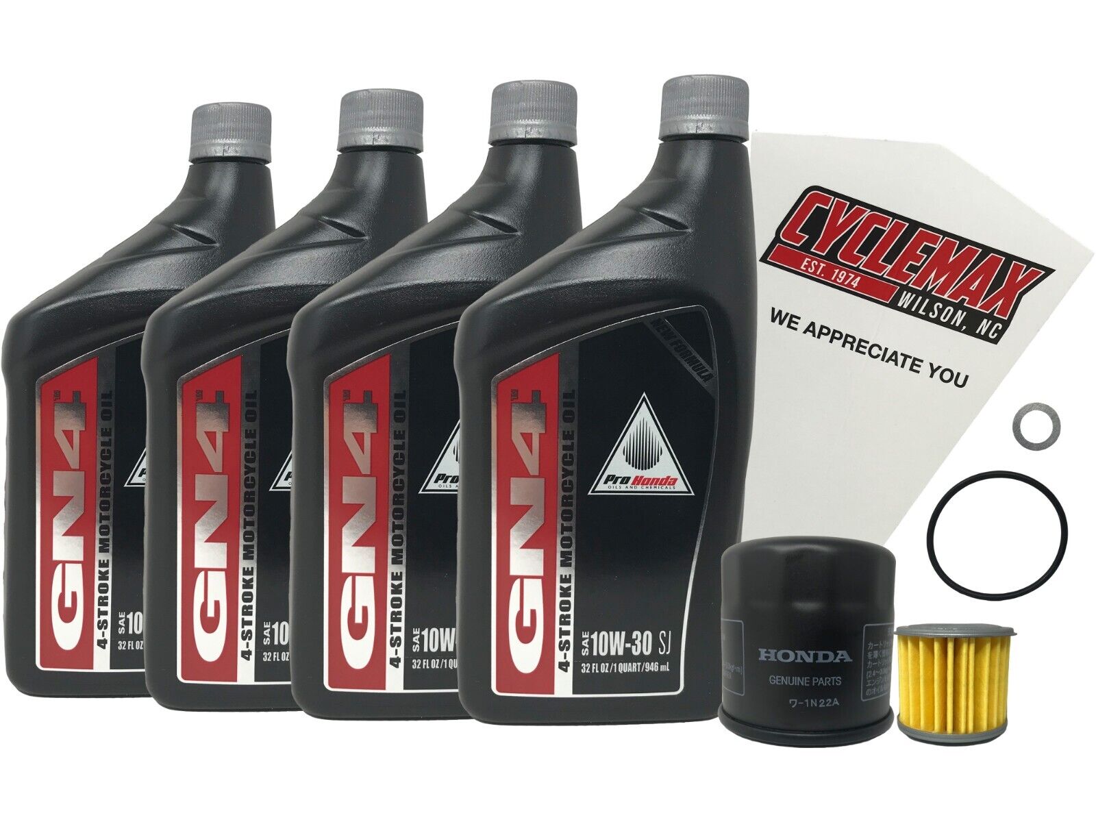 Cyclemax Standard 10W-30 Oil Change Kit fits 2014-2018 Honda CTX700D