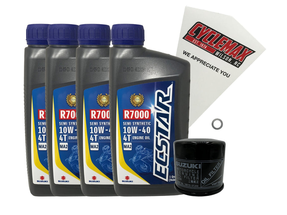 Suzuki Ecstar Semi-Synthetic Oil Change Kit for 2007-2011 GSX-1250