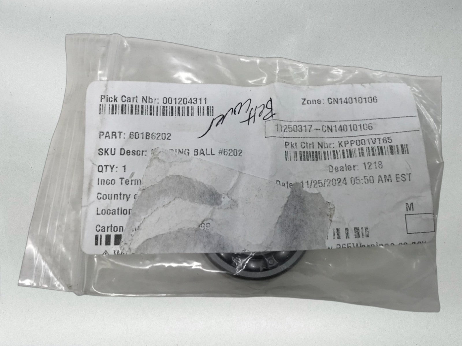 Kawasaki Genuine OEM Authentic BEARING BALL 601B6202