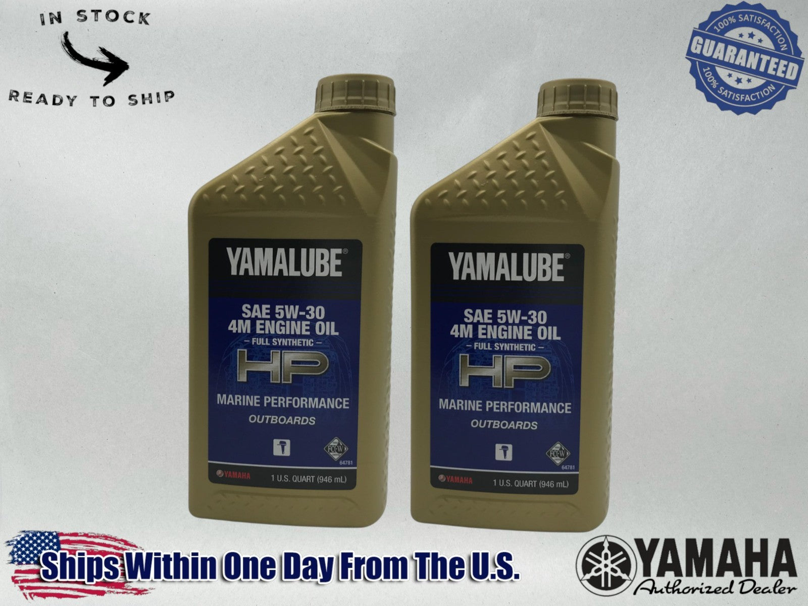 Yamaha Yamalube 5W‑30 FS 4M FC‑W Marine Engine Oils  LUB‑05W30‑FC‑12 - 2 PACK