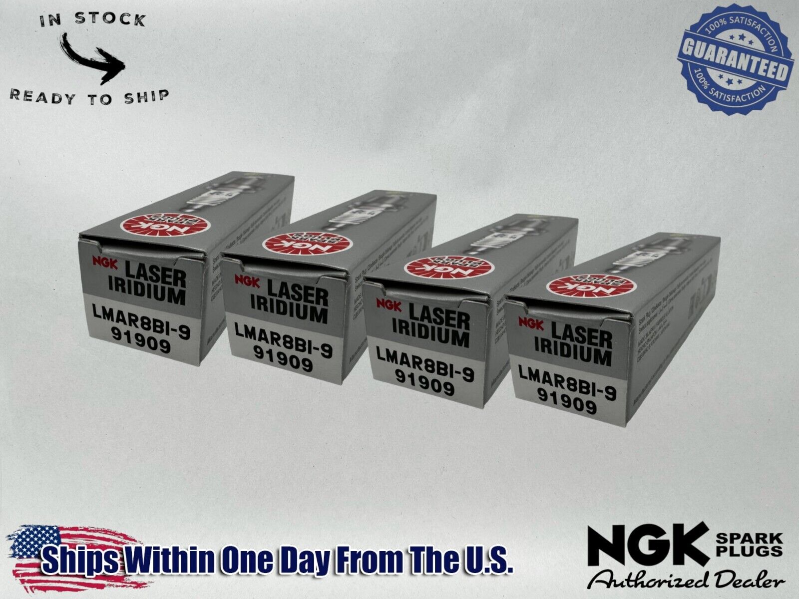 NGK Genuine OEM Authentic Spark Plugs LMAR8BI-9 - 4 PACK