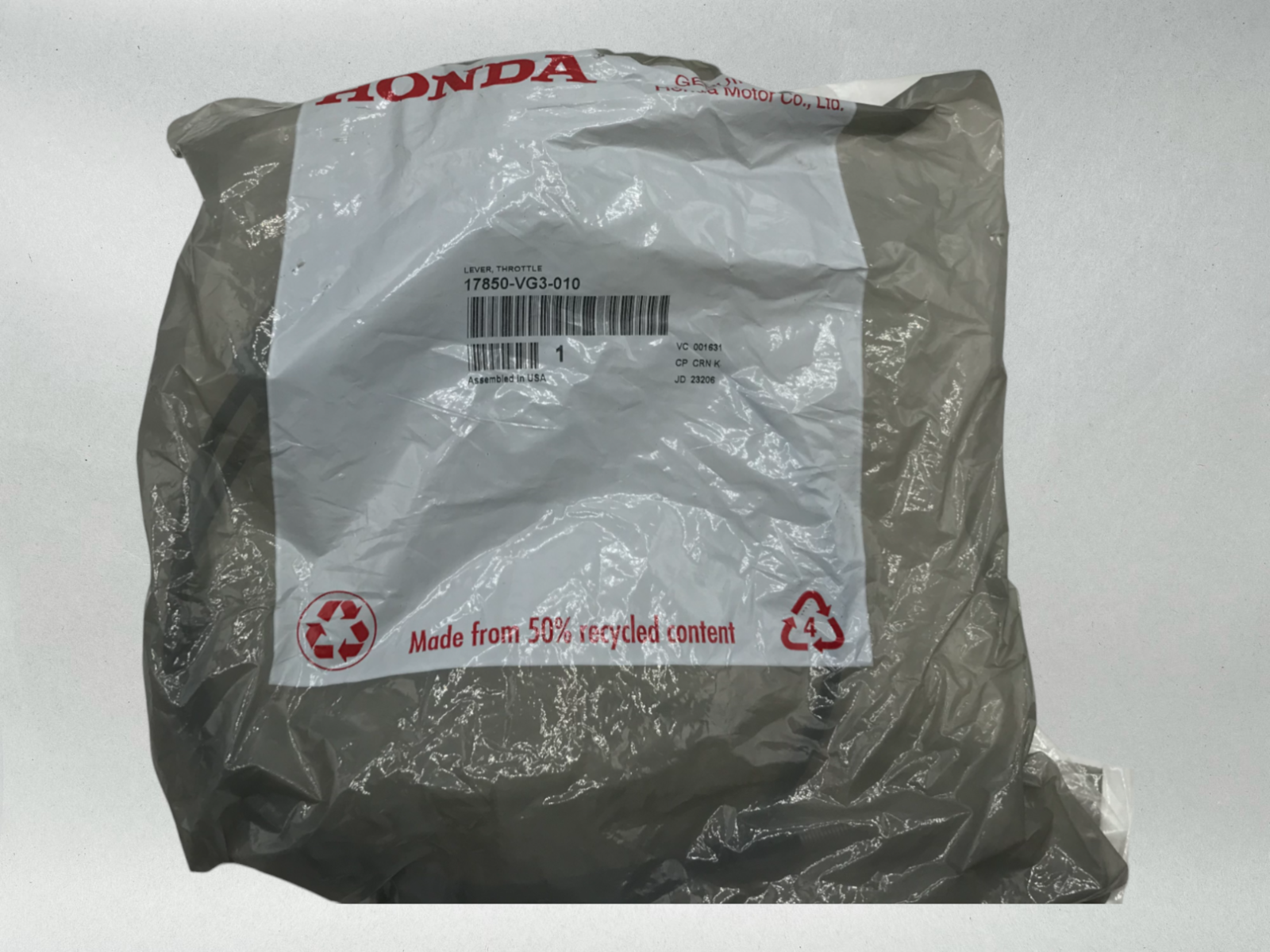 Honda Genuine OEM Throttle Cable Lever Assy HRR216 HRS216 HRT216 17850-VG3-010