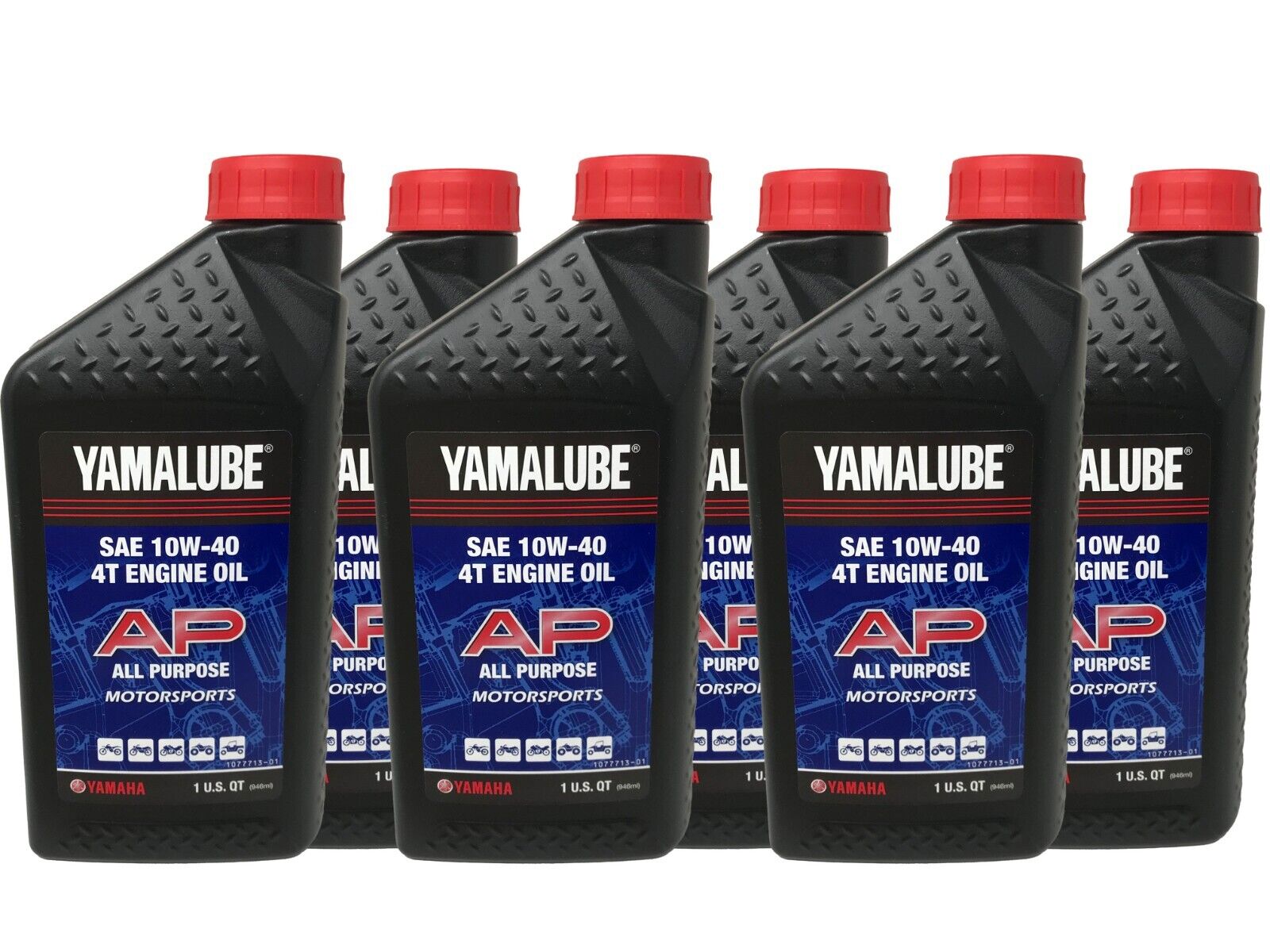 Yamaha Genuine OEM SAE 10W-40 4T Engine Oil LUB-10W40-AP-12 - 6 Pack