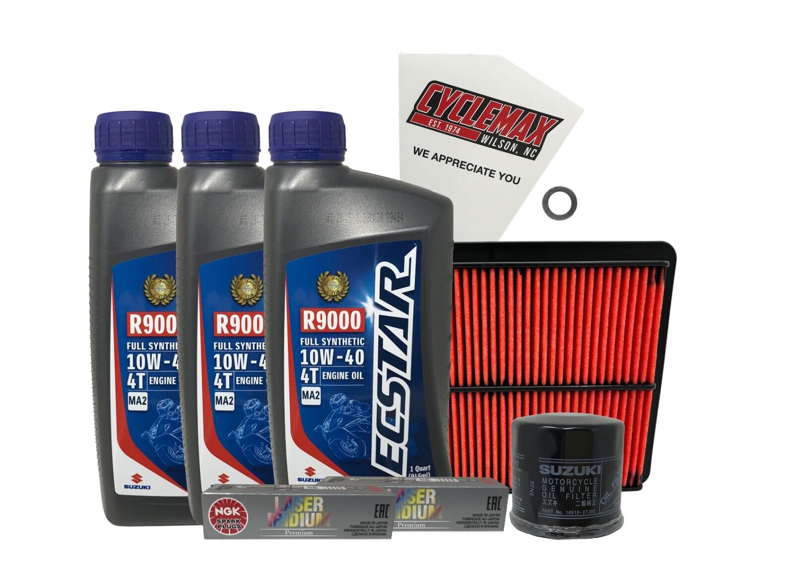 Cyclemax Full Synthetic Tune Up Kit w/ Spark Plugs fits 2014-2019 Suzuki DL-1000