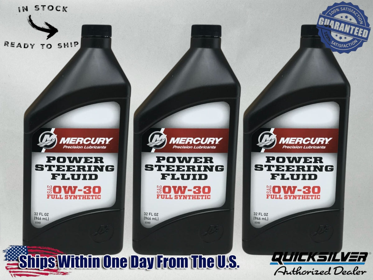 Quicksilver OEM Power Steering Fluid Quarts 92-858077K01 3 Pack