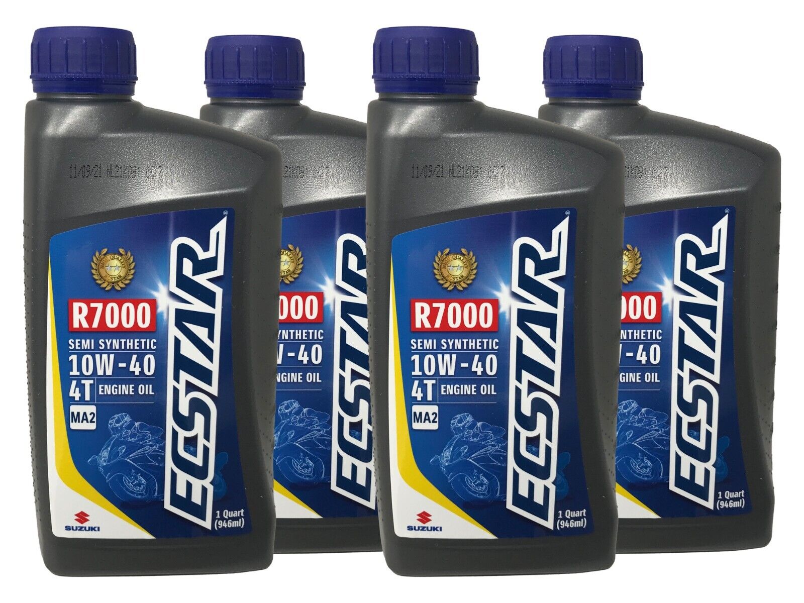 Suzuki Ecstar 10W40 R7000 SemiSynthetic Motor Oil 4 QUART 990A0-01E30-01Q 4 PACK