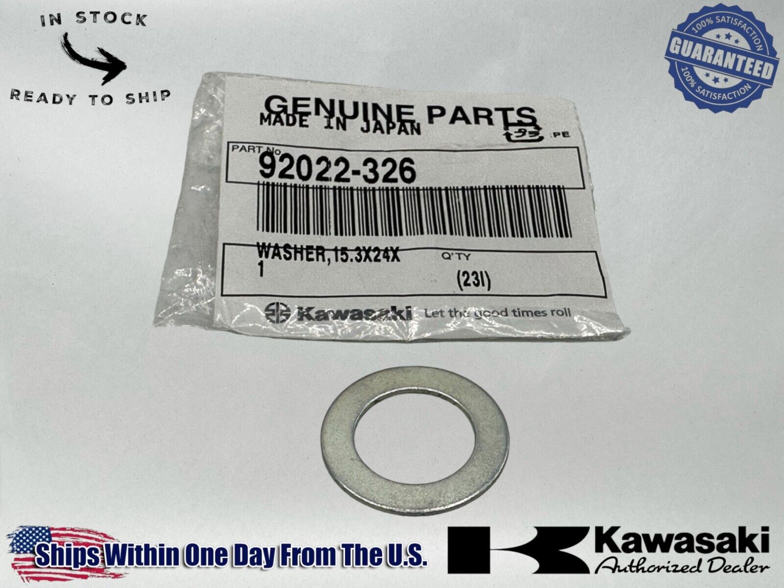 Kawasaki Genuine OEM Authentic Plain Washer 92022-326