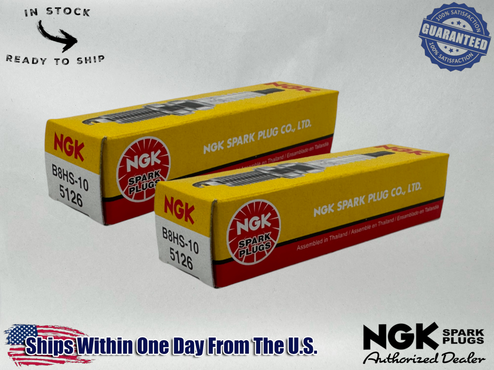 NGK Genuine OEM Authentic NGK Spark Plugs 2 Pack B8HS-10-2PACK 2
