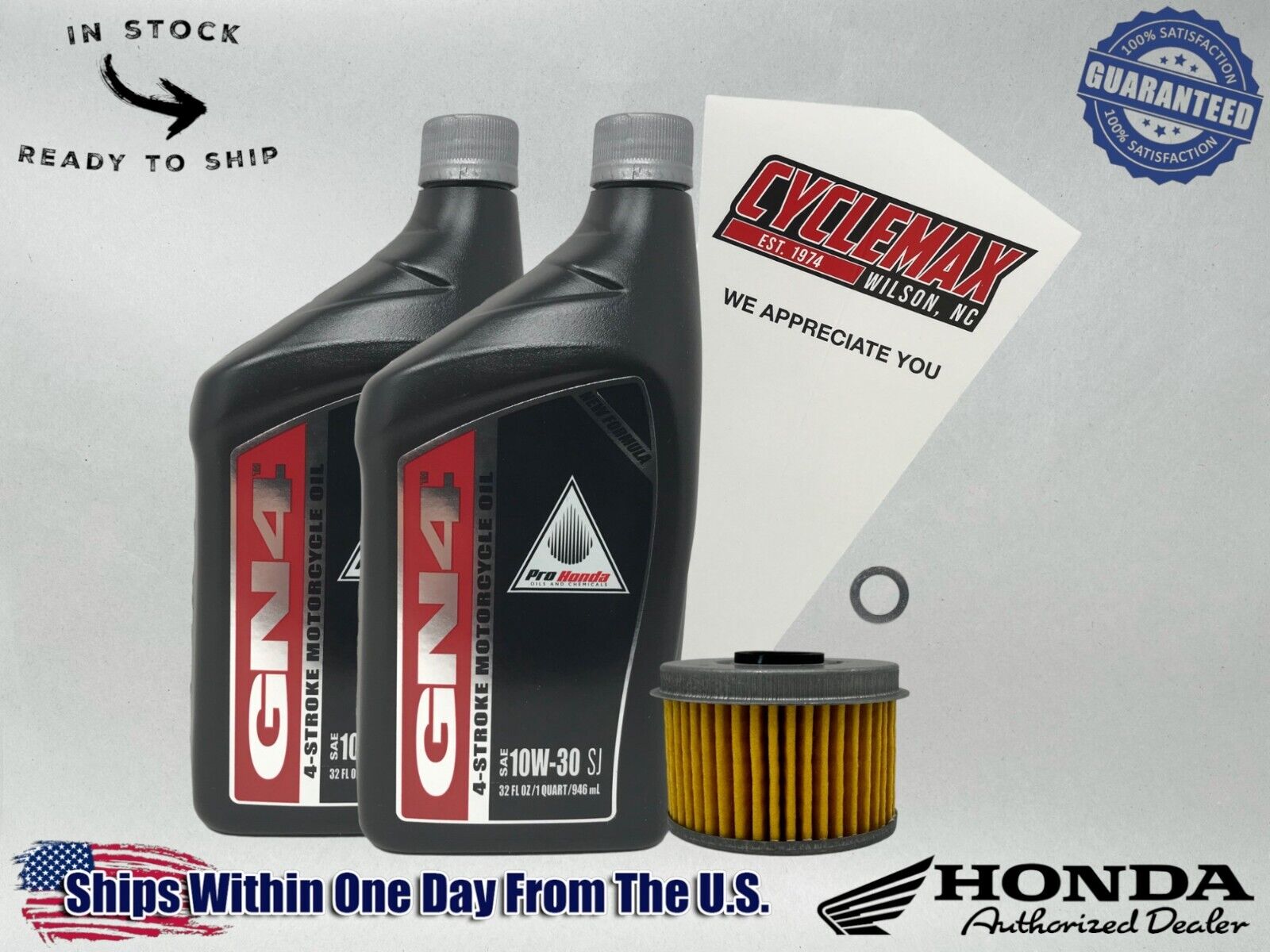 Cyclemax Standard 10W-30 Oil Change Kit fits 2017-2021 Honda Rebel 300 CMX300