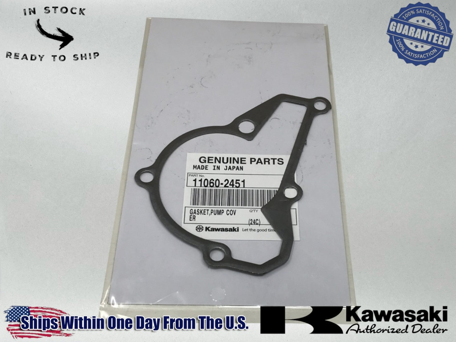 Kawasaki Genuine OEM Authentic GASKET,PUMP COVER 11060-2451