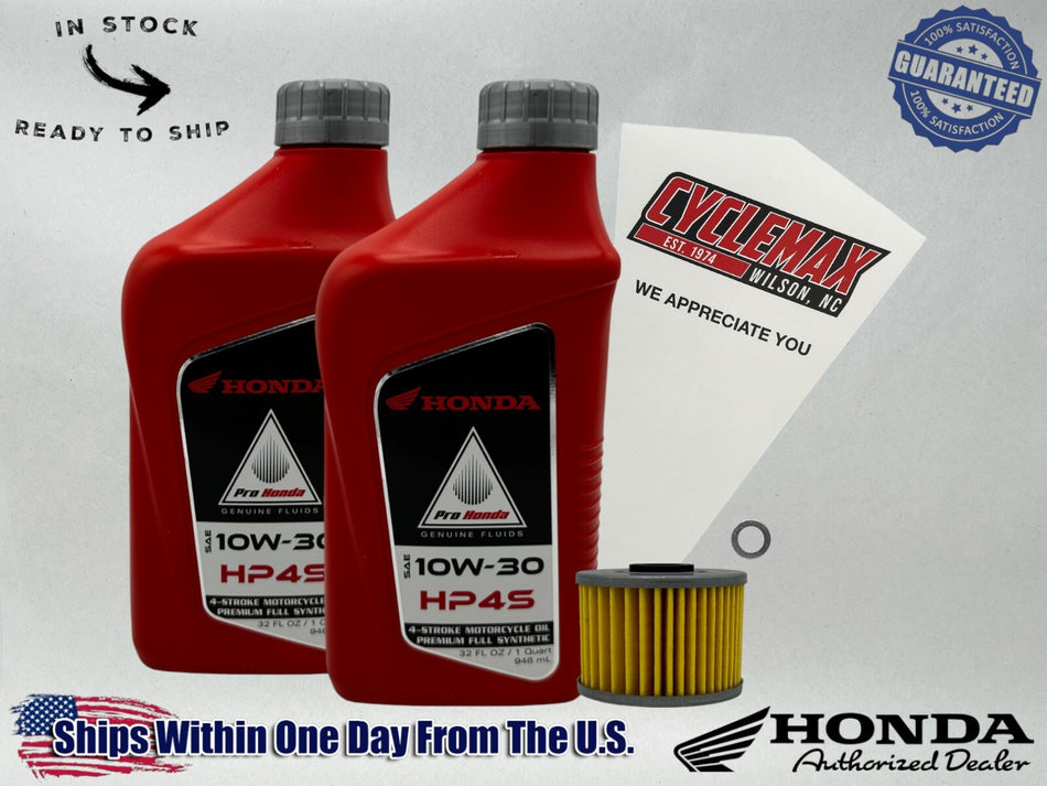 Full Synthetic HP4s Oil Change Kit fits 1991-1996 Honda XR250L