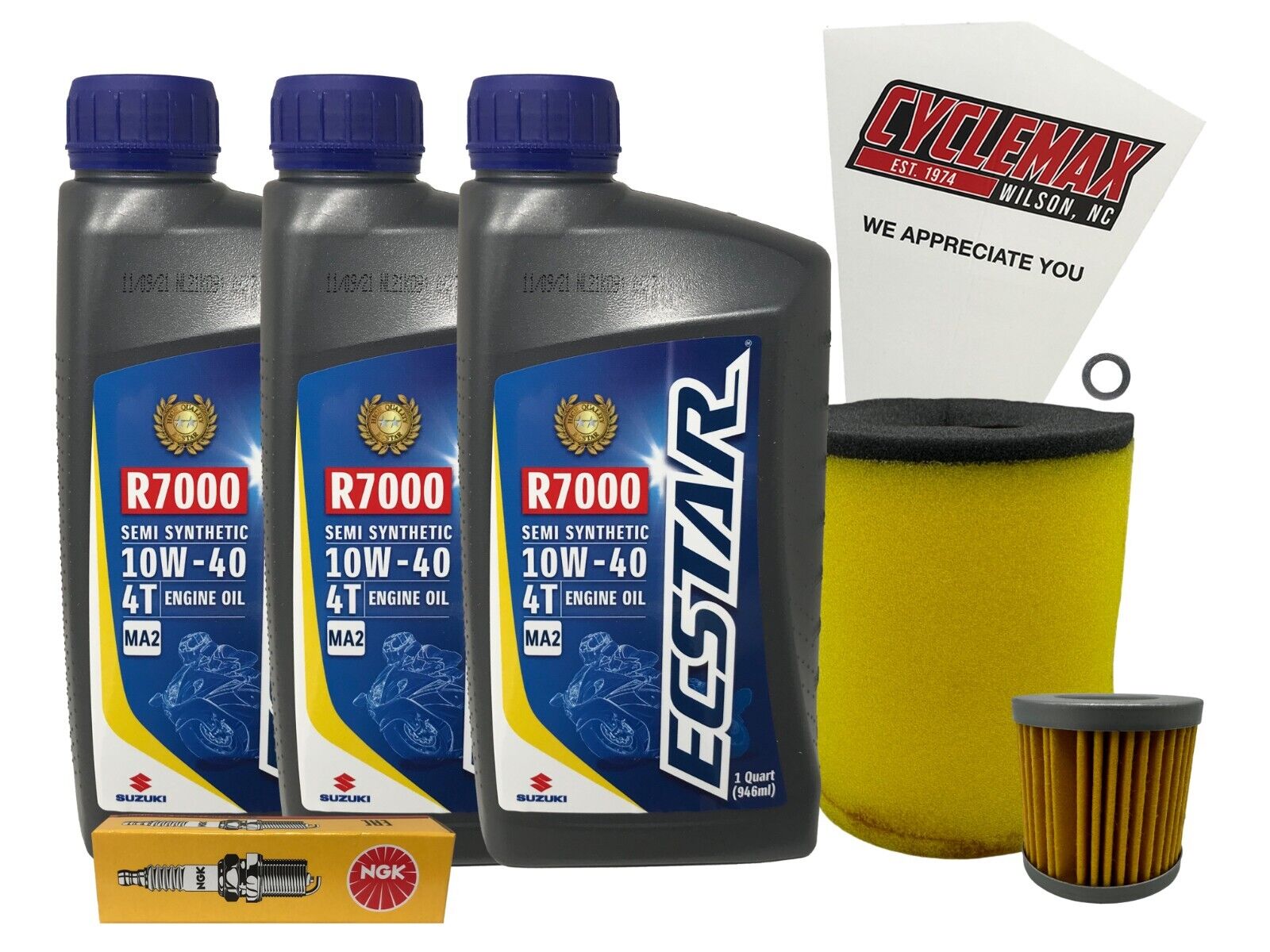 Cyclemax Semi-Synthetic Tune Up Kit w/ Plug fits 2003-2008 Suzuki LT-Z400 K4-K7