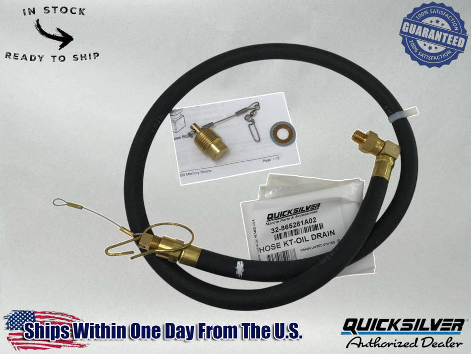 Mercury OEM Mercruiser Quicksilver Oil Drain Hose Kit Metric M12 865281A02