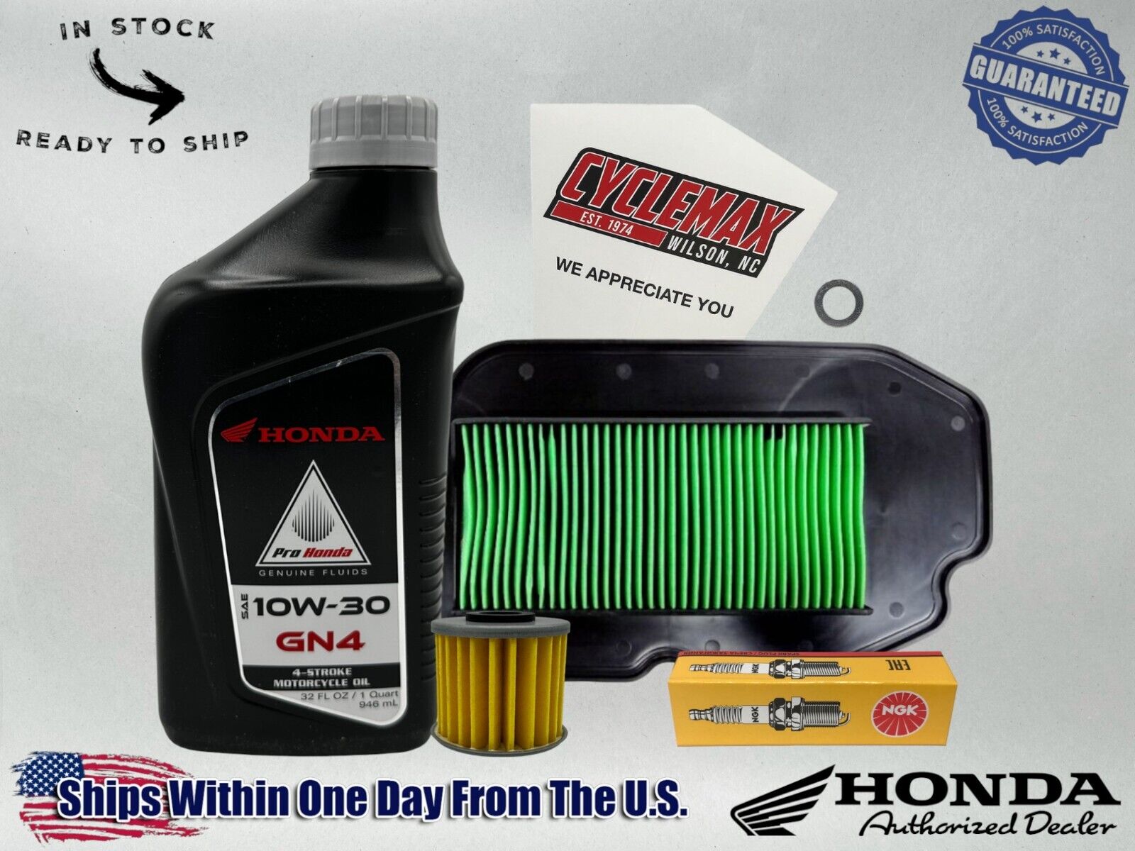 Cyclemax Standard GN4 10W-30 Tune-Up Kit fits 2021-2024 Honda Trail 125 CT125