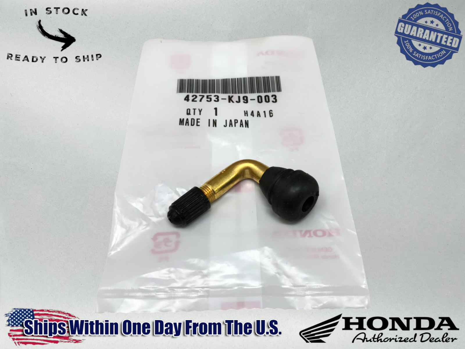Honda OEM 90 DEGREE VALVE STEM RIM 42753-KJ9-003