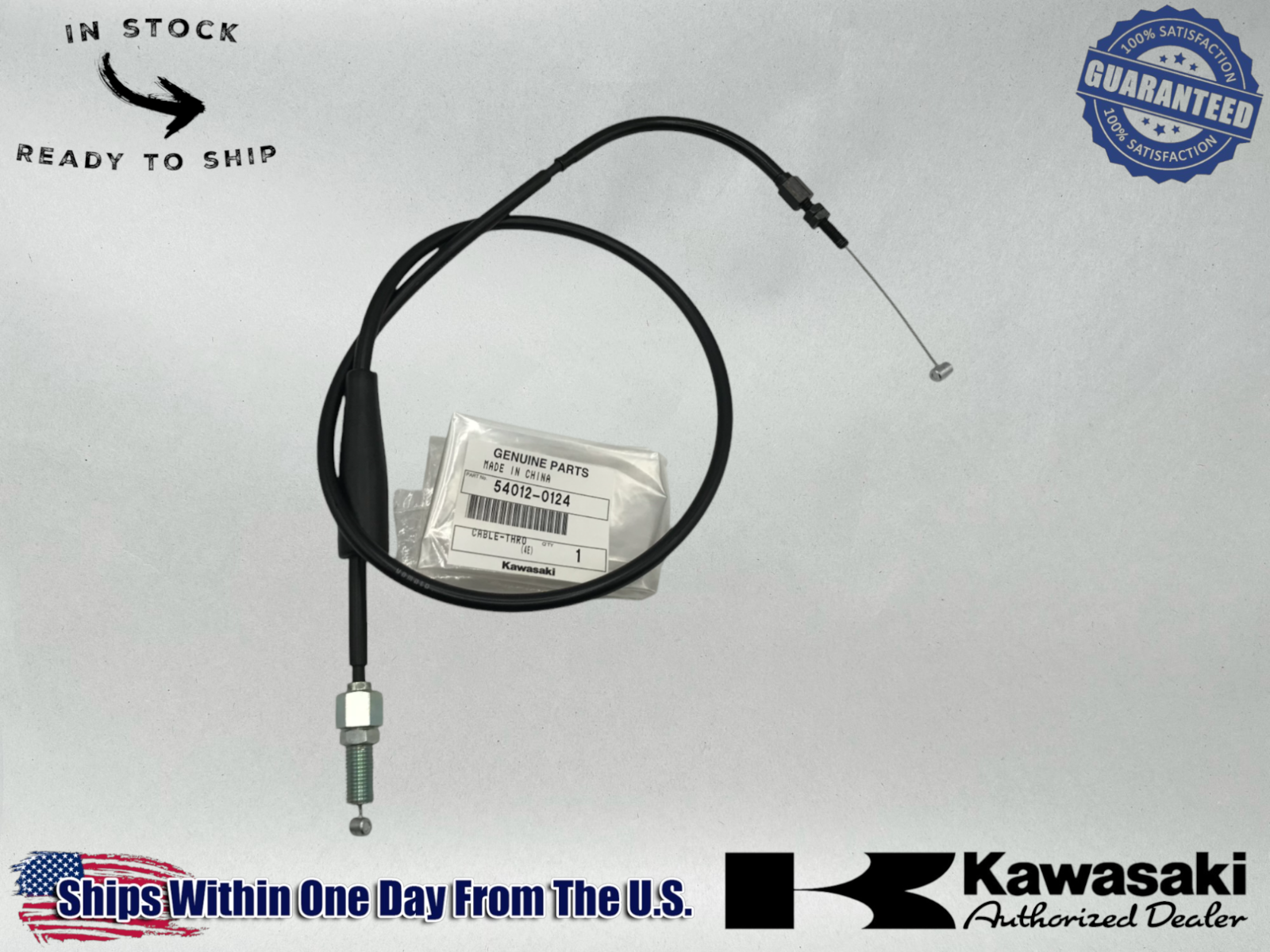 Kawasaki OEM 02-13 KFX700 BRUTE FORCE 650 PRAIRIE 700 THROTTLE CABLE 54012-0124