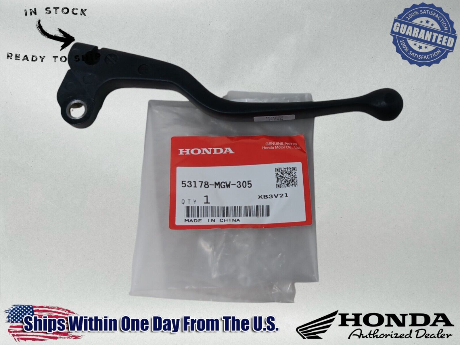 Honda Genuine OEM Authentic  Left Clutch Lever Handle  53178-MGW-305