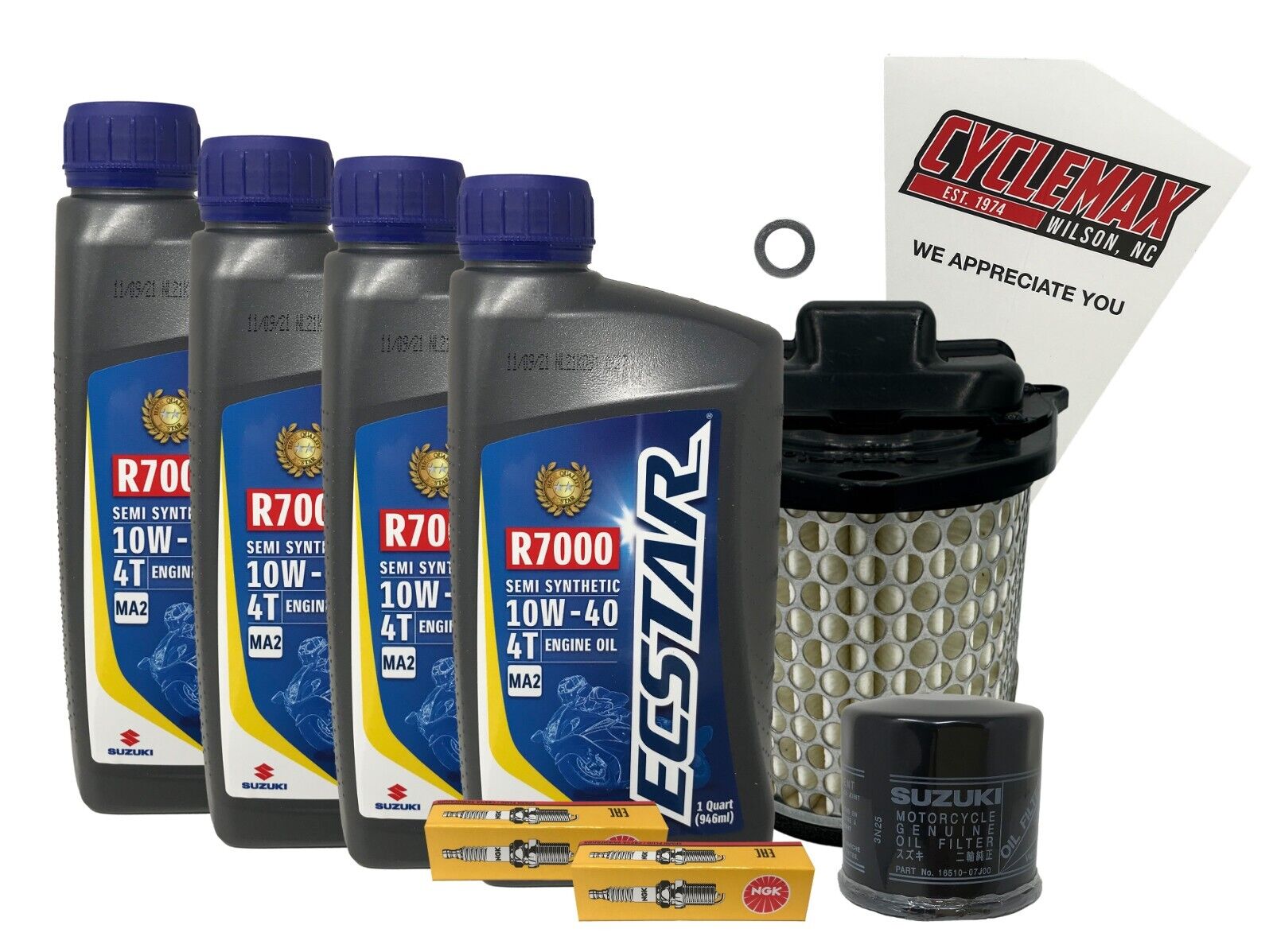 Cyclemax Semi-Synthetic Tune Up Kit w/ Spark Plugs fits 2005-2009 Suzuki VL-1500