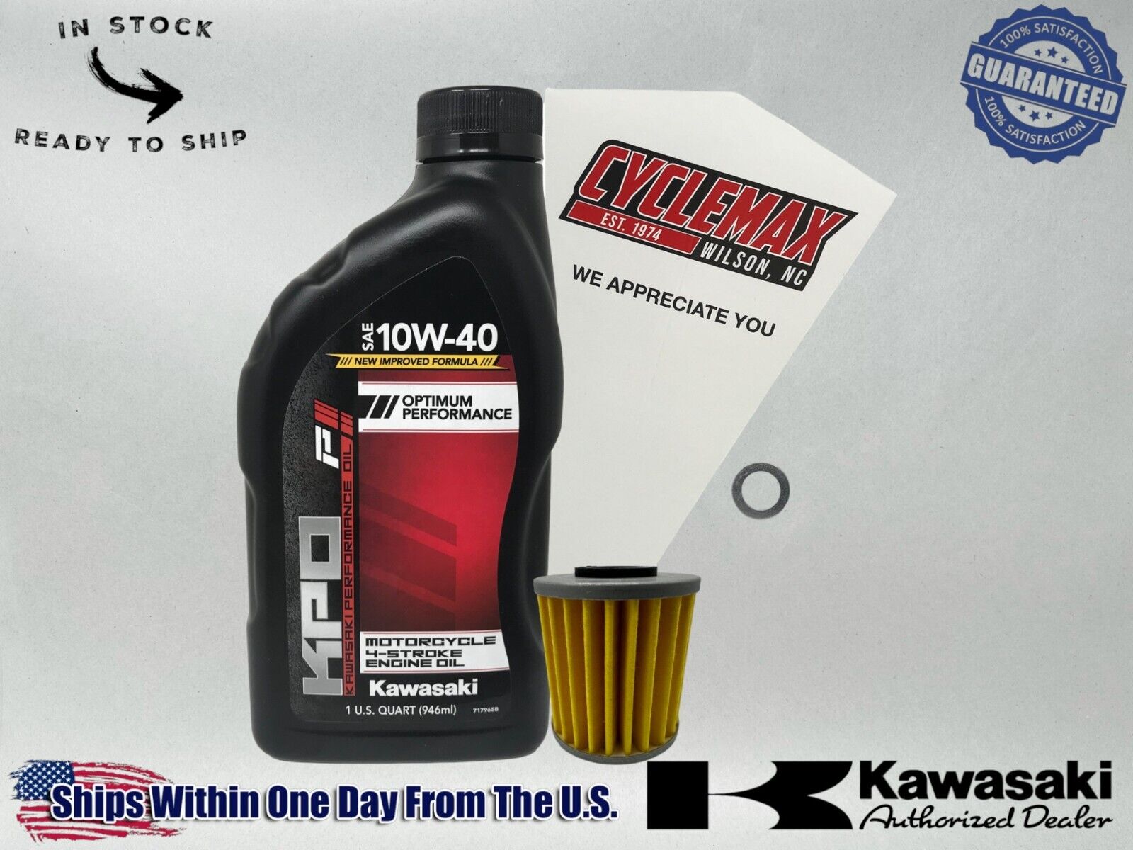 Cyclemax Standard 10W-40 Oil Change Kit fits 2019-2023 Kawasaki KX450