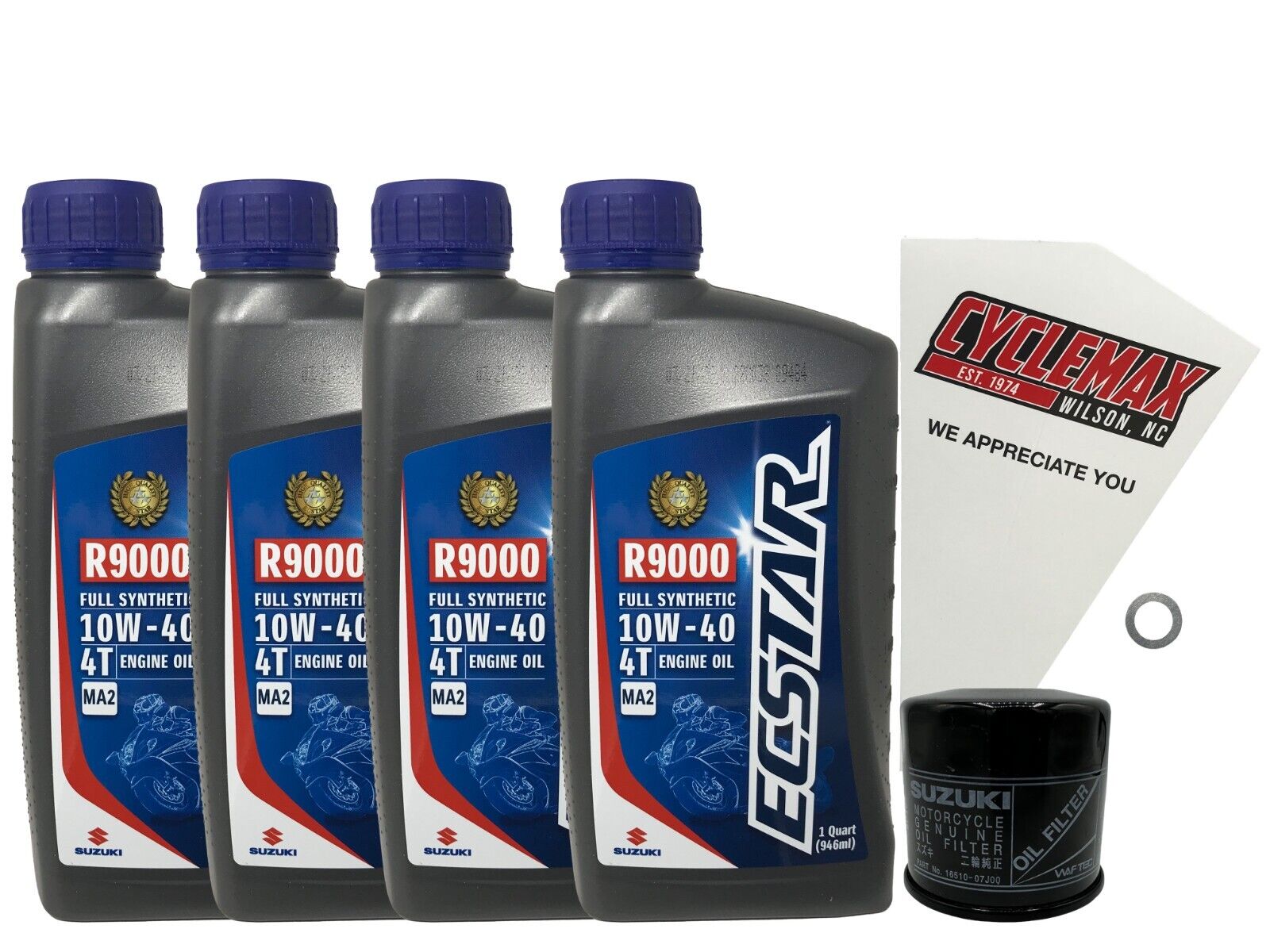 Cyclemax Genuine OEM Full Synthetic Oil Change Kit fits 2022-2024 Suzuki DL-1050