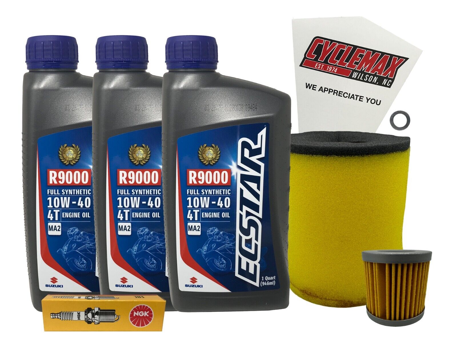 Cyclemax Full Synthetic Tune Up Kit w/ Spark Plug fits 2009-2013 Suzuki LT-Z400