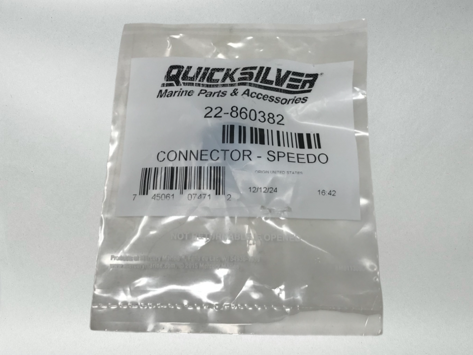 Mercury OEM MerCruiser Alpha I one gen 2 II Speedometer Speedo Connector 860382