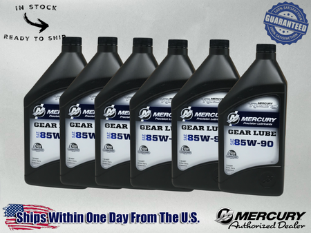 Mercury OEM SAE 85W-90 Racing Gear Lube Quarts 92-8M0078015 4 Pack