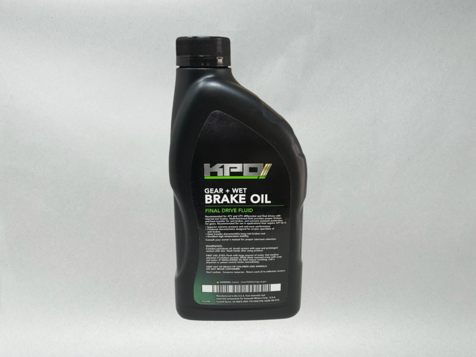 Kawasaki OEM Authentic Gear And Wet Brake Oil, 1 Quart K63G-102-01Q