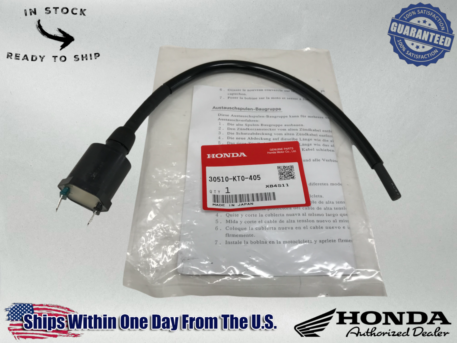 Honda OEM Ignition Coil TRX 70 125 250R 250 R 350 ATC 110 200X 30510-KT0-405