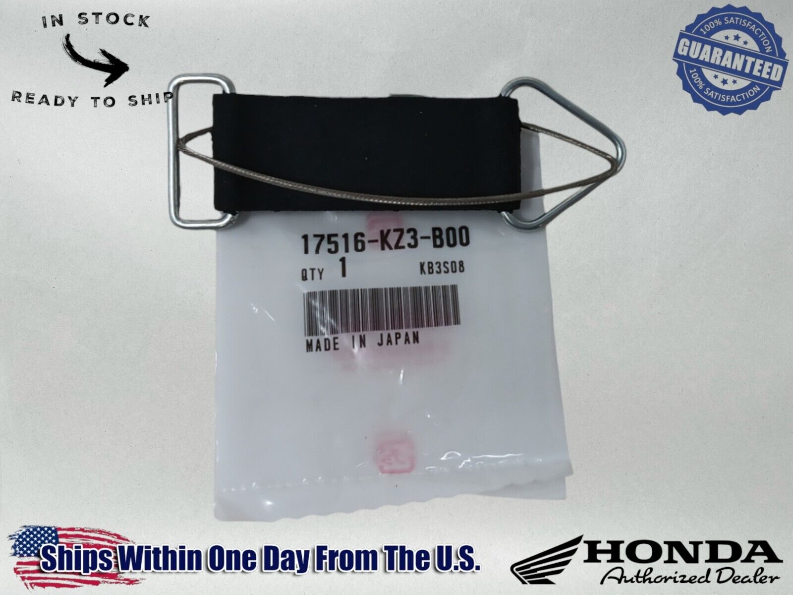 Honda Genuine OEM Authentic Honda Fuel Gas Tank Rubber Strap 17516-KZ3-B00