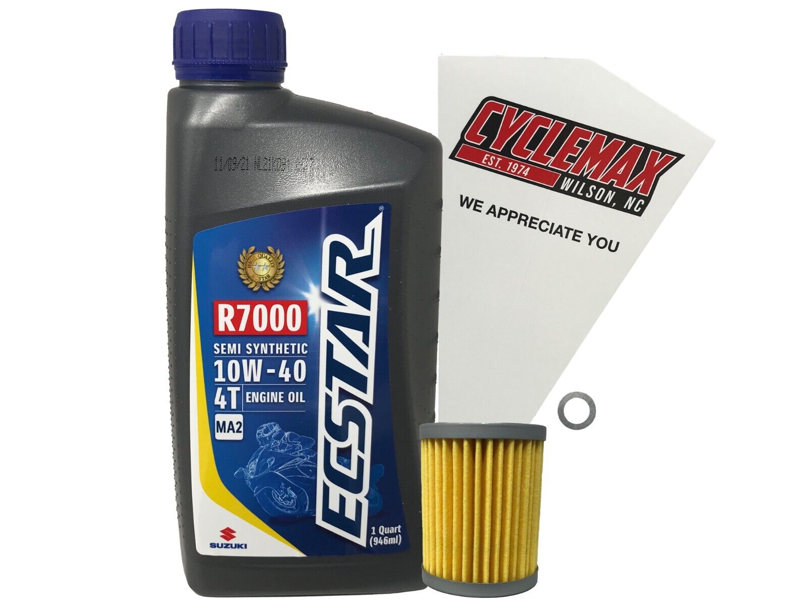 Cyclemax Genuine OEM Semi-Synthetic Oil Change Kit fits 2000-2002 Suzuki LT-300