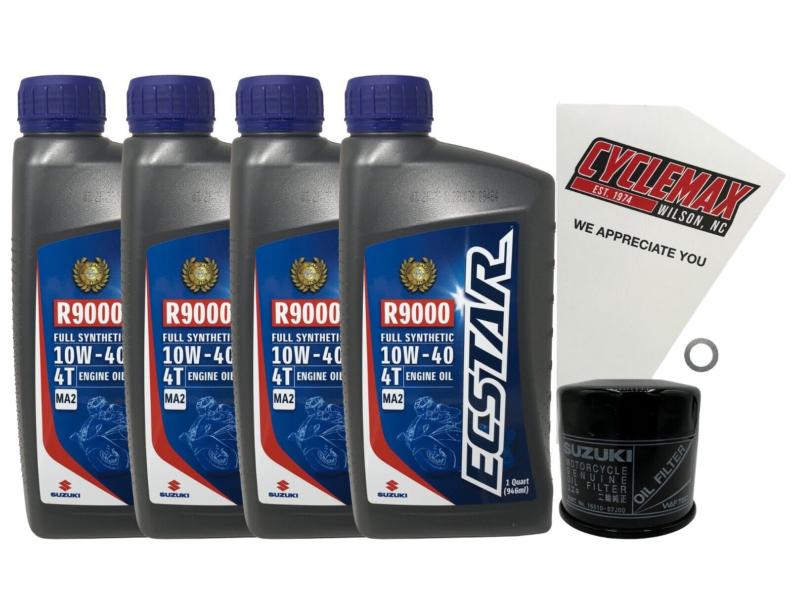 Cyclemax OEM Full Synthetic Oil Change Kit fits 2001-2006 Suzuki GSX-750F