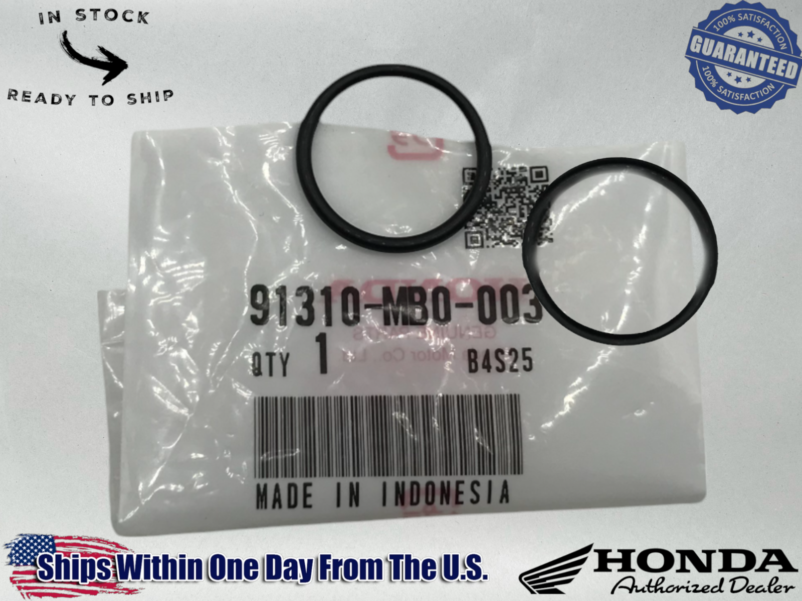 Honda OEM Authentic 2 Cylinder Coolant Crossover Tube O-Rings 91310-MB0-003