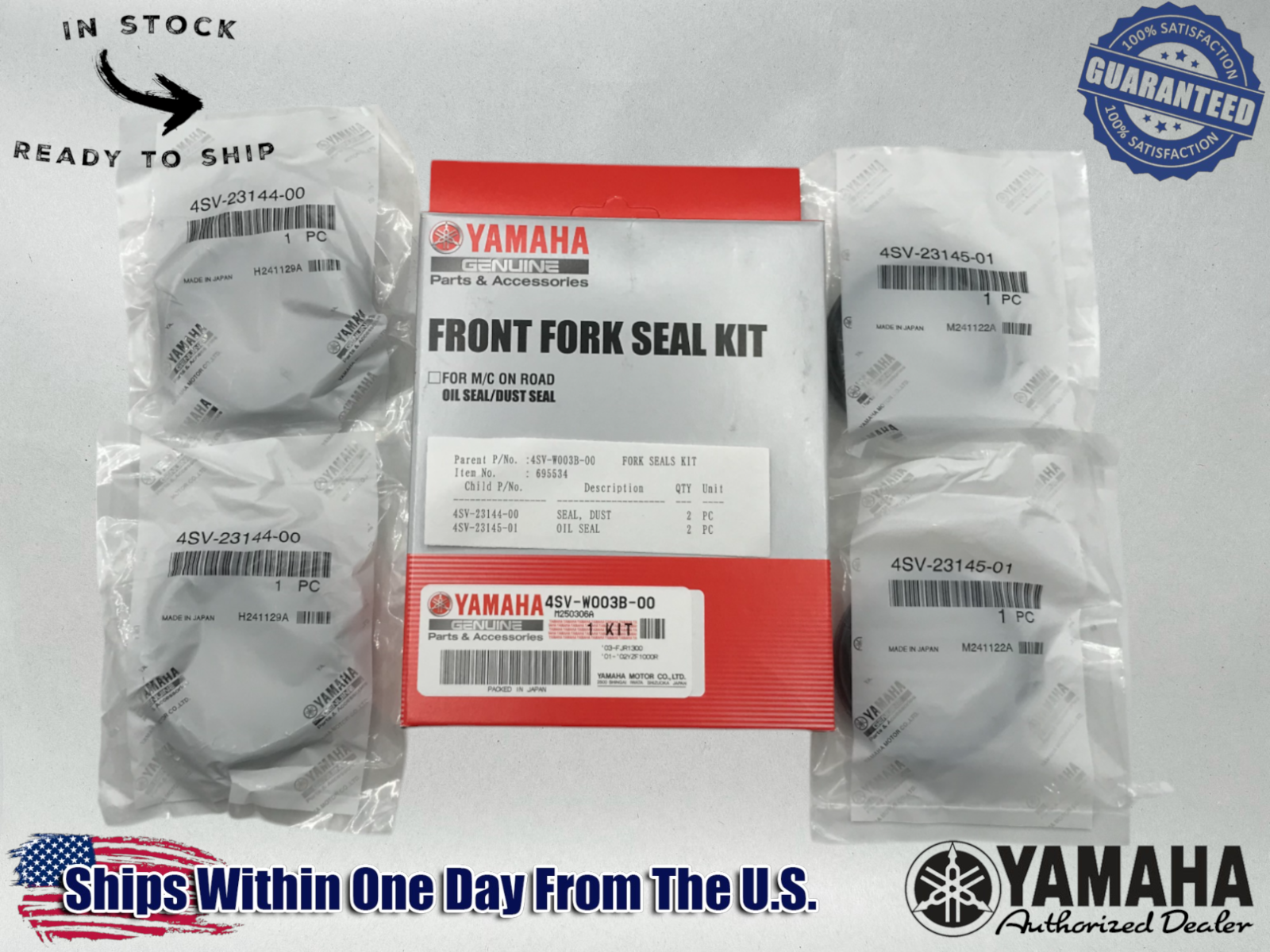 Yamaha Genuine OEM Authentic Fork Seal Kit 2003-12 FJR1300 4SV-W003B-00-00