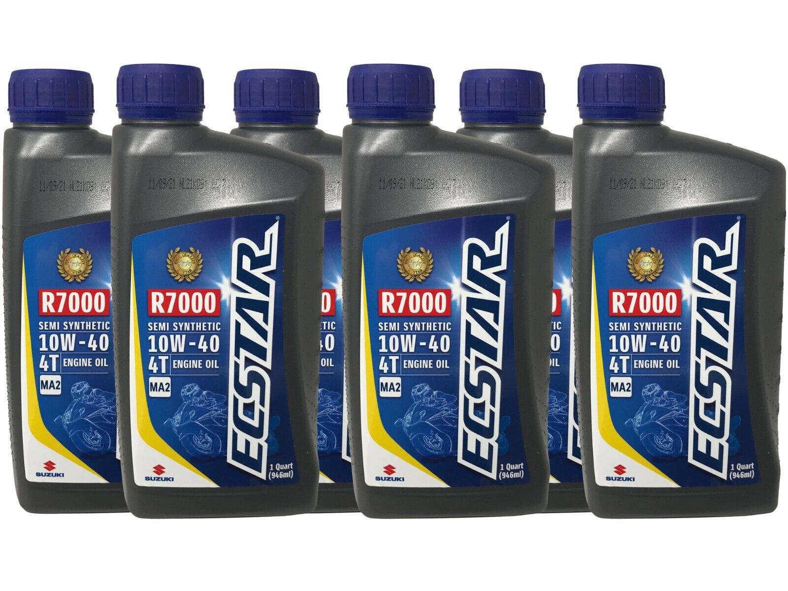 Suzuki Ecstar 10W40 R7000 SemiSynthetic Motor Oil 990A0-01E30-01Q - 6 Pack