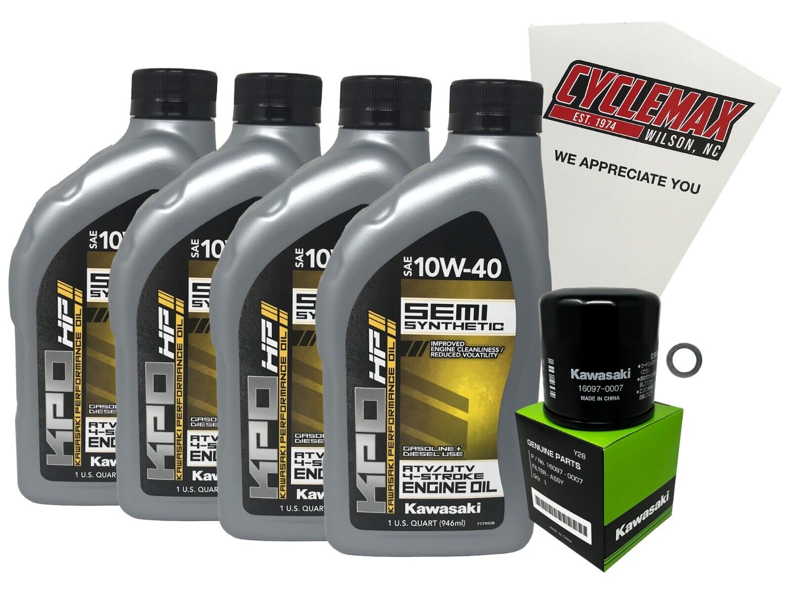 Cyclemax Semi Synthetic Oil Change Kit fits 2020-2023 Kawasaki Teryx KRX 1000