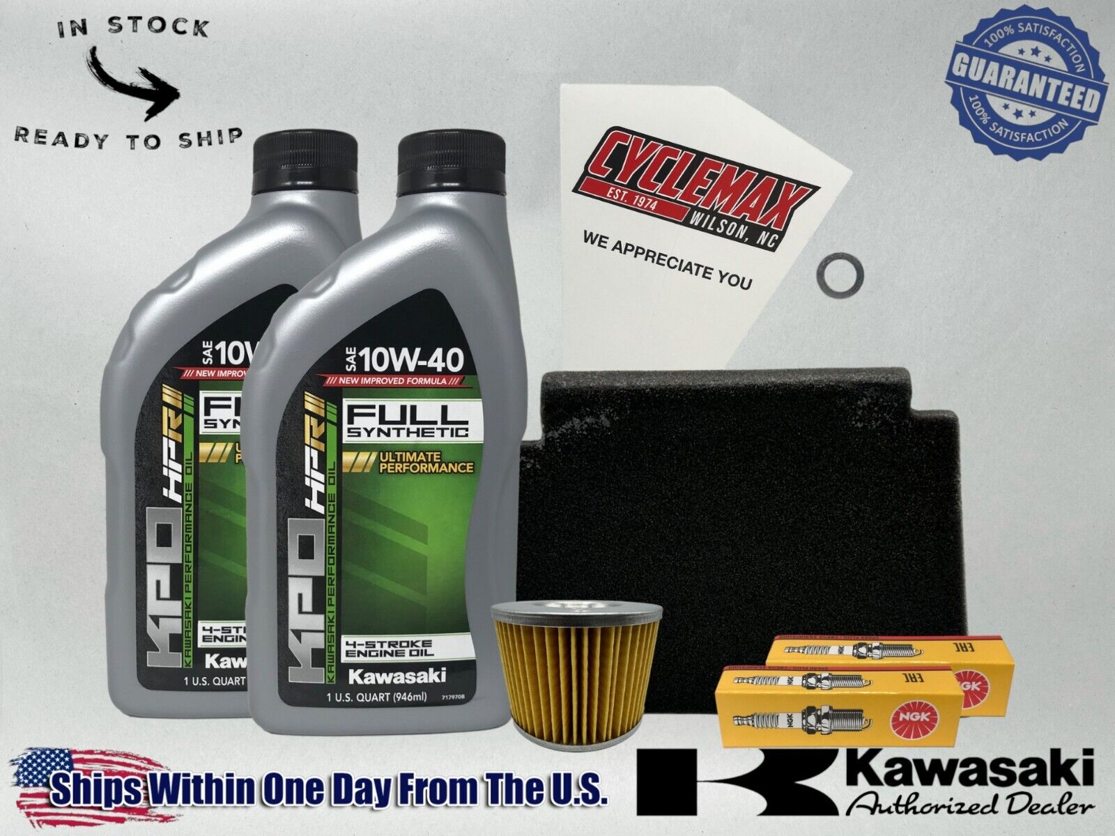 Cyclemax Full-Synthetic KPO Tune-Up Kit fits 1986-2007 Kawasaki NINJA 250R