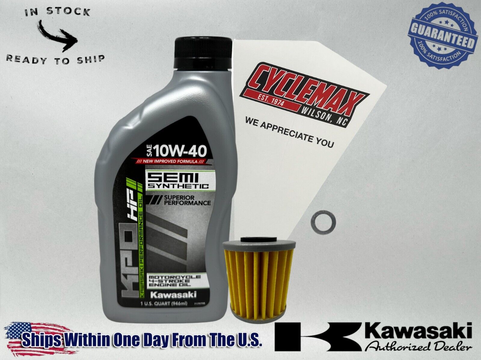 Cyclemax Semi Synthetic Oil Change Kit fits 2019-2023 Kawasaki KX450