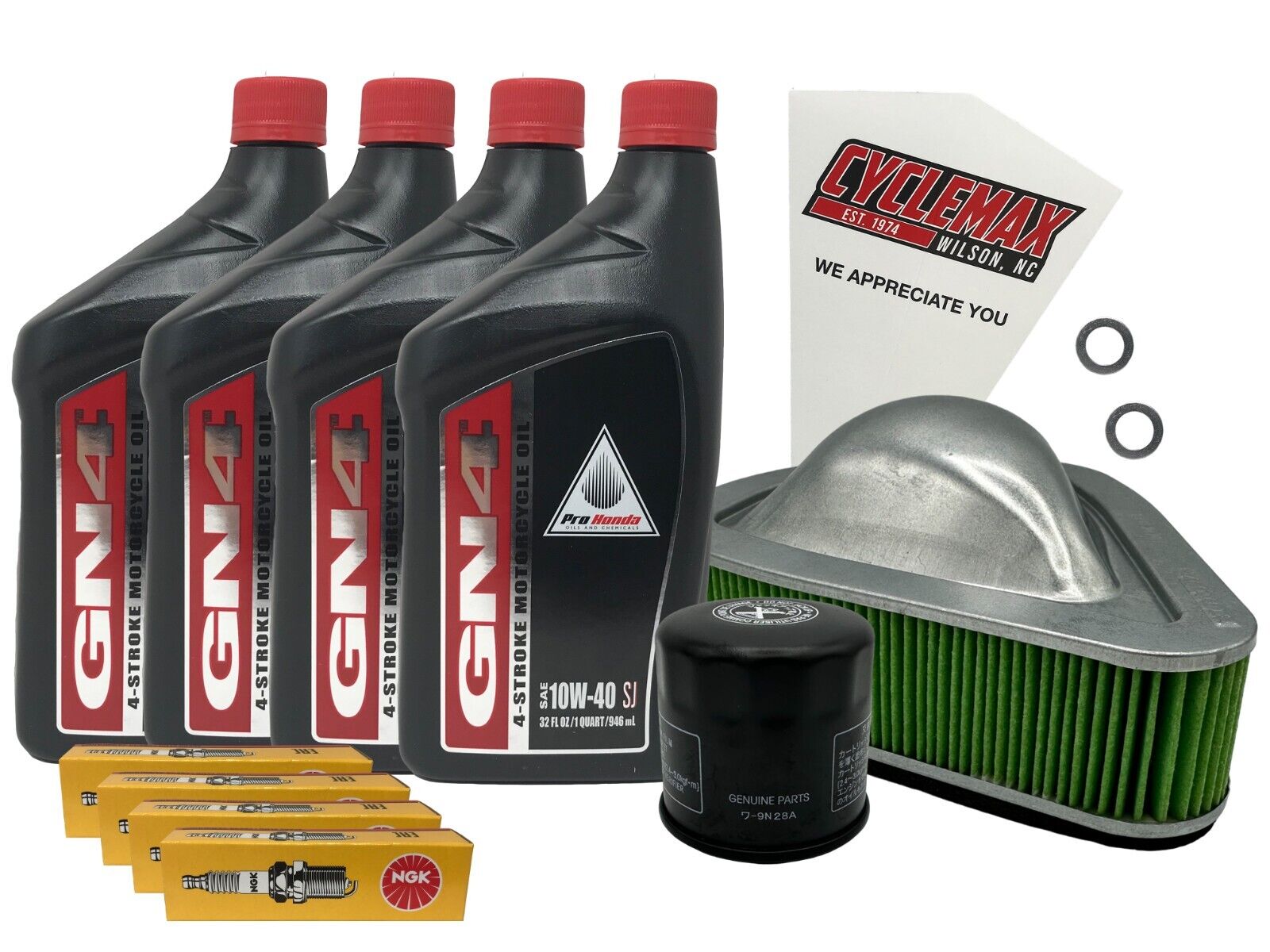 Cyclemax 10W-40 Tune-Up Kit fits 2010-2024 Honda VT 1300 VT1300 Fury w/ Plugs