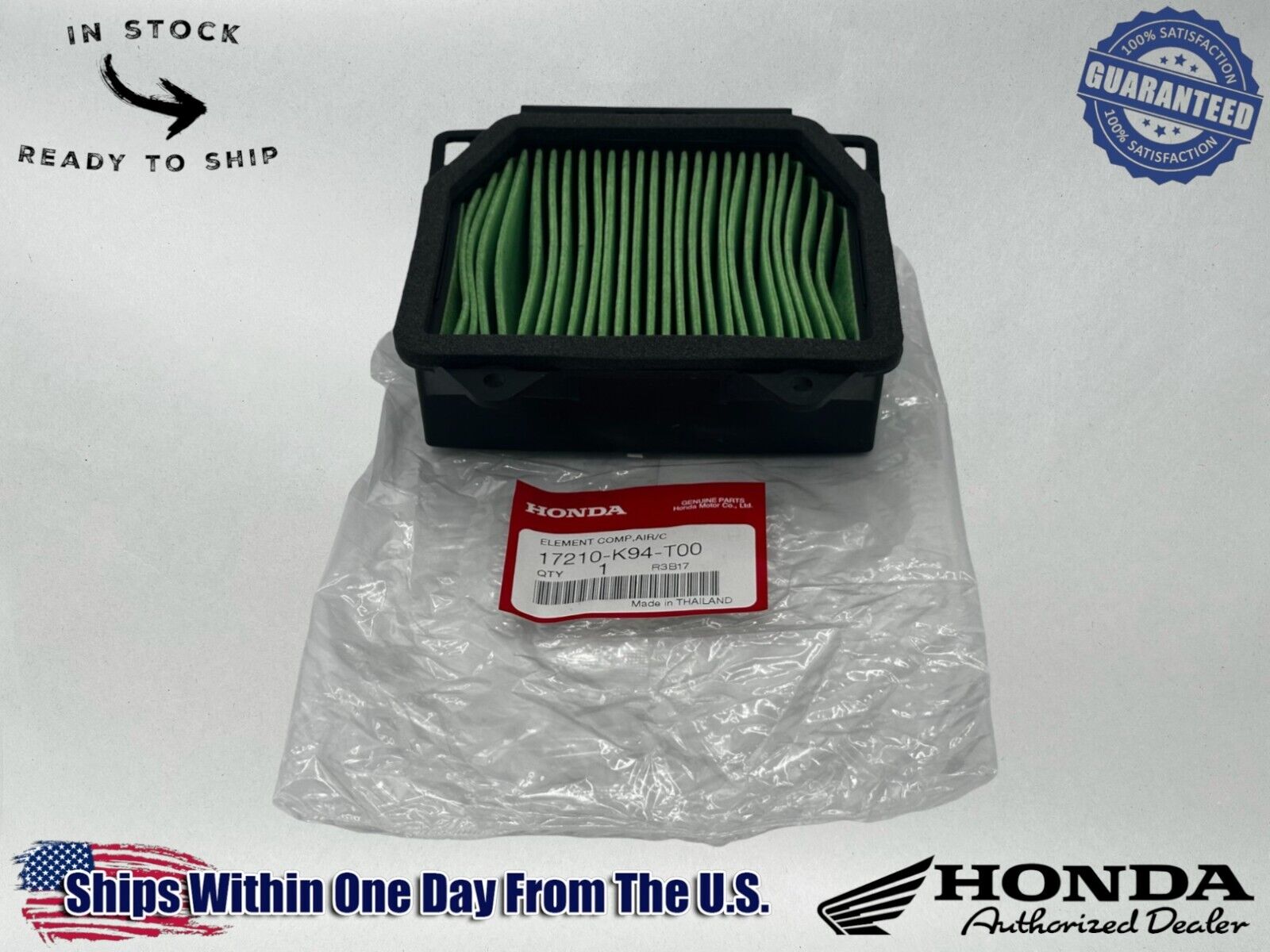 Honda Genuine OEM Authentic Air Filter 17210-K94-T00