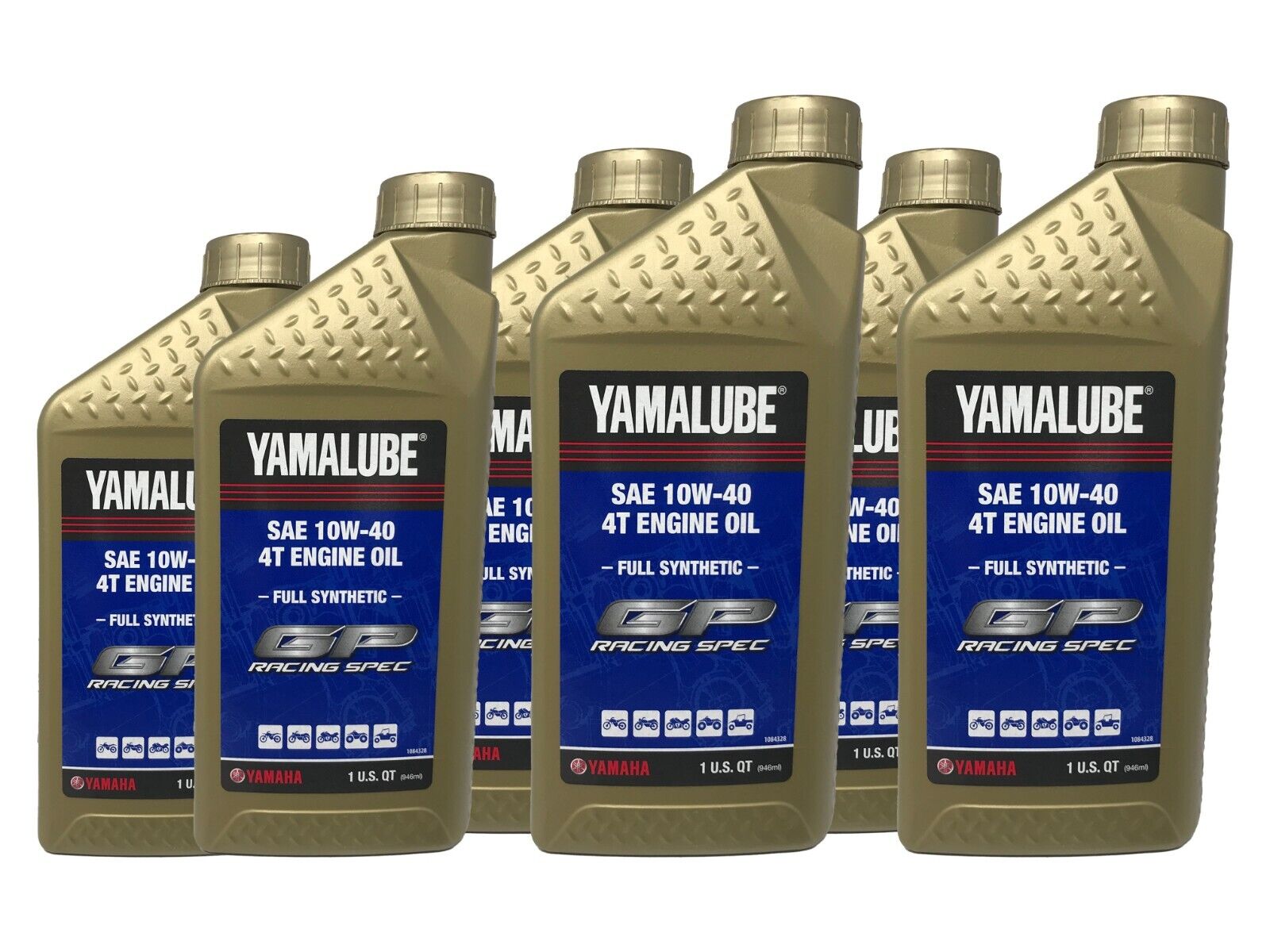 Yamaha Genuine Yamalube Full Synthetic 10W40 Racing Oil LUB-RS4GP-FS-12 - 6 Pack