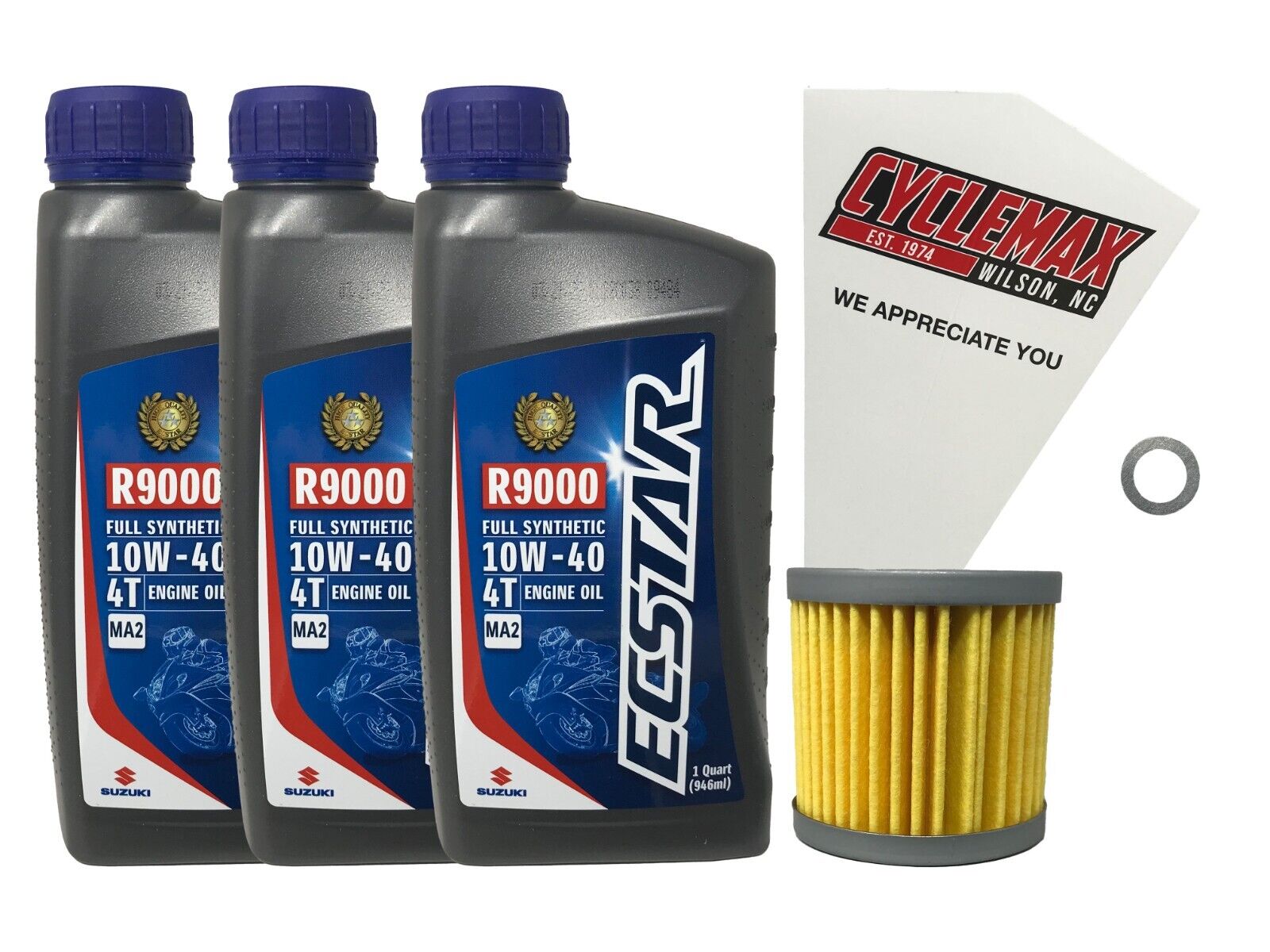 Cyclemax OEM Full Synthetic Oil Change Kit fits 2004-2013 Suzuki LT-Z400 K3