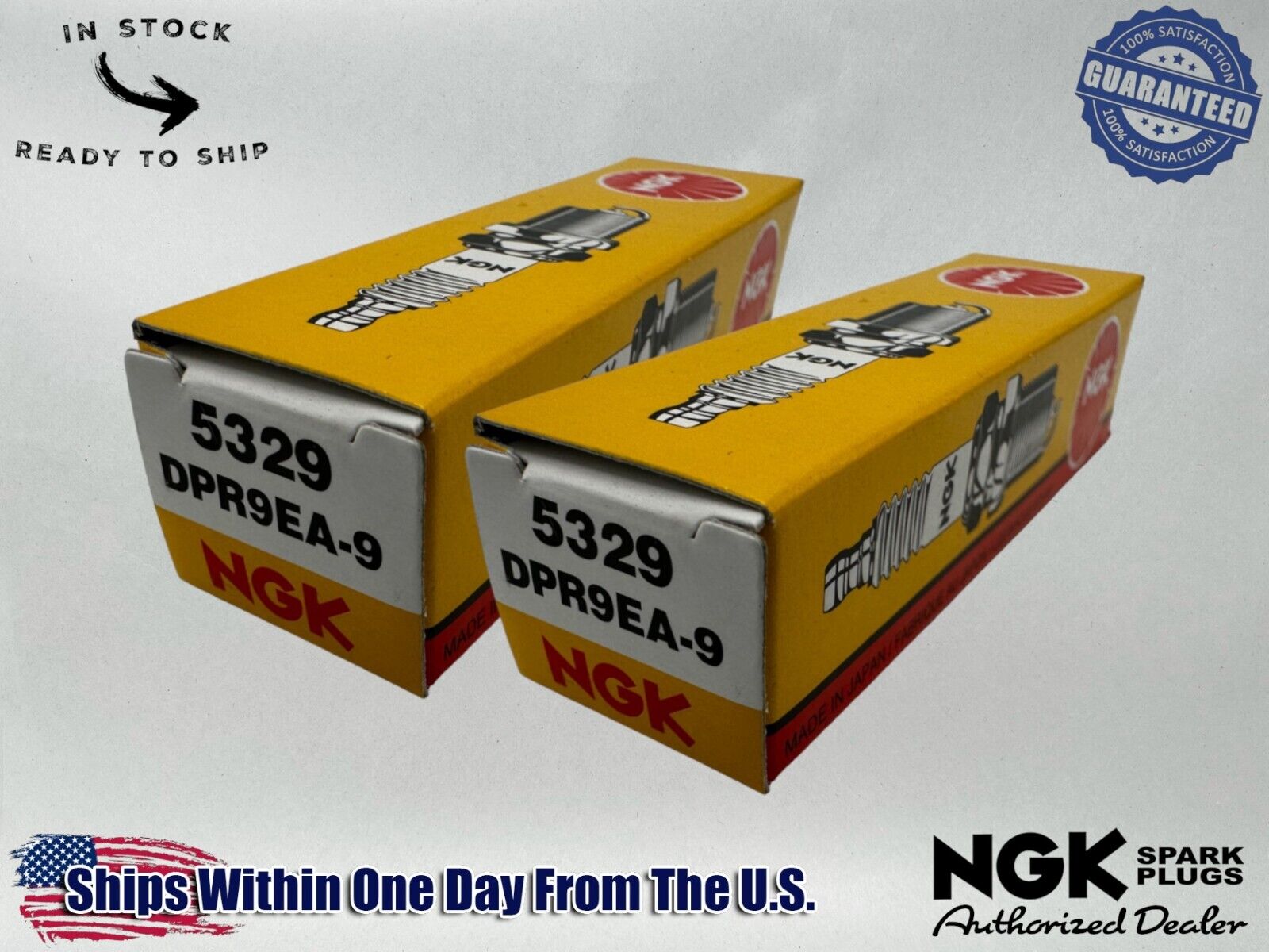 NGK Genuine OEM Authentic Spark Plugs DPR9EA-9 - 2 PACK