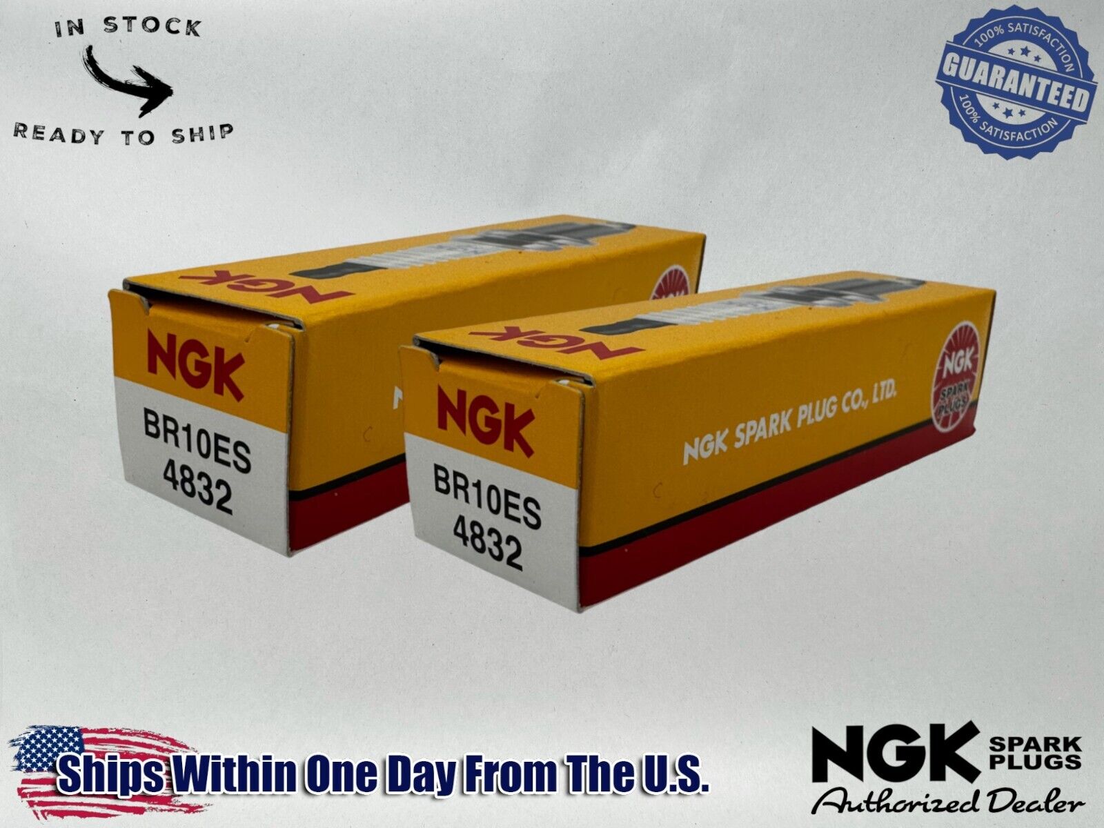 NGK Genuine OEM Authentic Spark Plugs BR10ES - 2 PACK