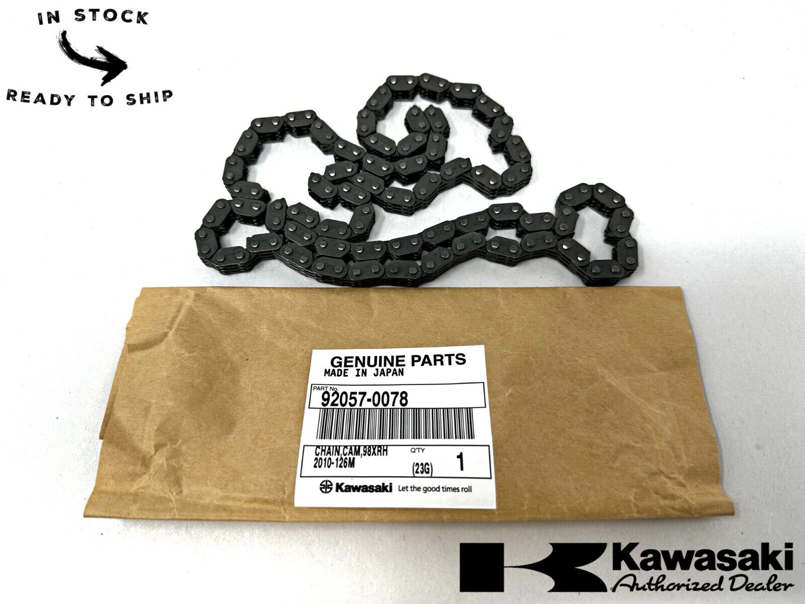 Kawasaki Genuine OEM Cam Chain 98XRH2010-1 92057-0078